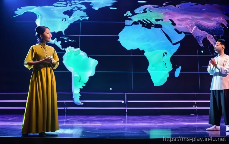 연주가 경력 인증을 위한 포트폴리오 작성법 - **A Global Stage for Malaysian Talent:**
    A vibrant and dynamic scene depicting a diverse group o...