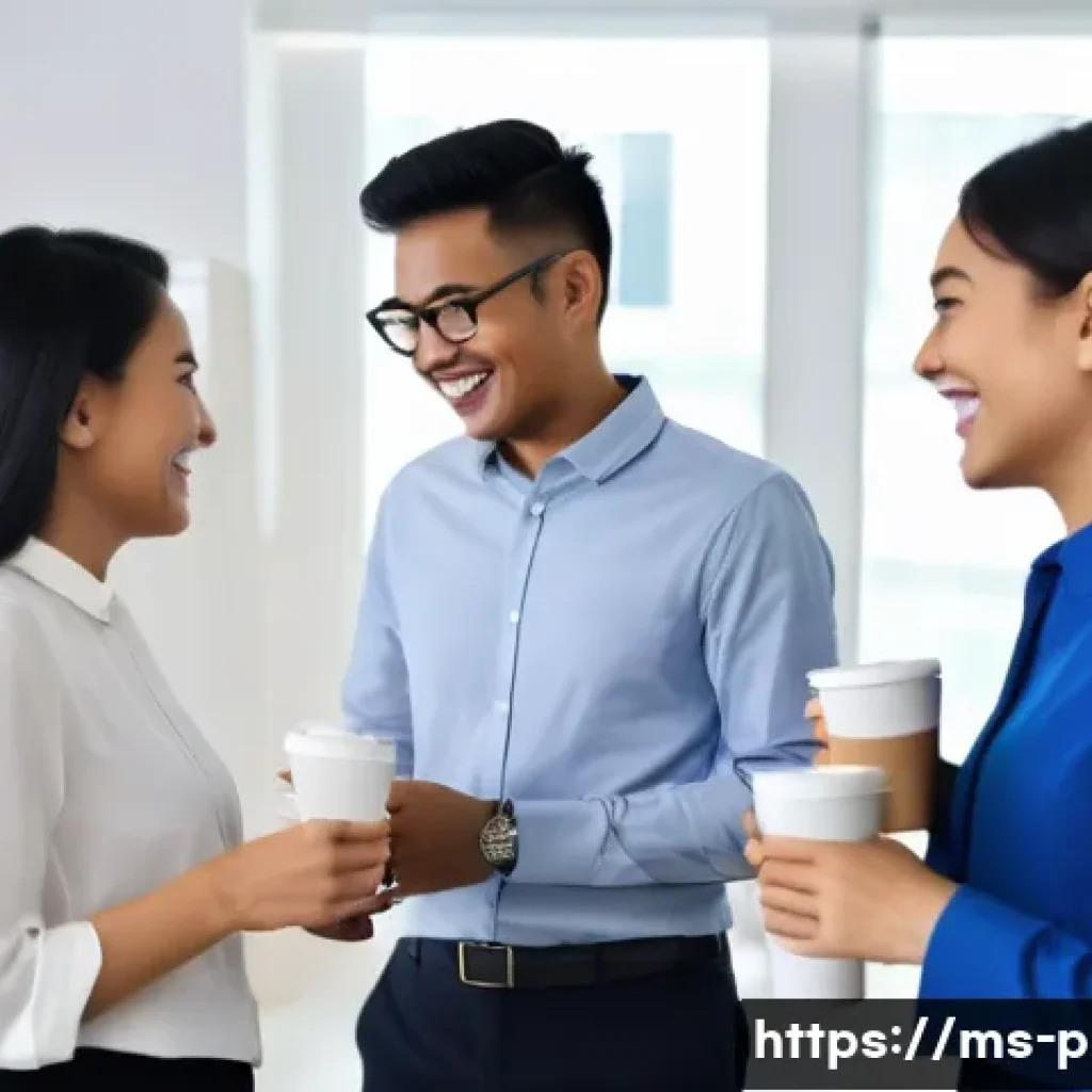 연주가 이직 후 직무 적응 노하우 - **Prompt:** A vibrant, brightly lit office pantry in a modern Malaysian company, bustling with diver...