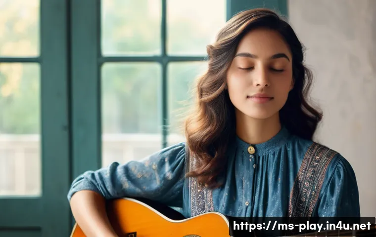 연주가 시험 대비 필수 연습곡 - **Prompt: Soulful Melody: A Musician's Inner World**
    A close-up portrait of a young woman, early...